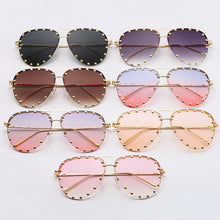 Load image into Gallery viewer, Brand Designer Women Sunglasses For Men Retro Modern Rivet Decoration Oversized Ladies Sun Glasses Shades UV400 Wholesal