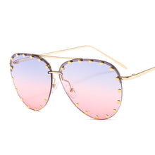Load image into Gallery viewer, Brand Designer Women Sunglasses For Men Retro Modern Rivet Decoration Oversized Ladies Sun Glasses Shades UV400 Wholesal
