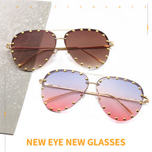 Load image into Gallery viewer, Brand Designer Women Sunglasses For Men Retro Modern Rivet Decoration Oversized Ladies Sun Glasses Shades UV400 Wholesal