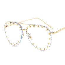 Load image into Gallery viewer, Brand Designer Women Sunglasses For Men Retro Modern Rivet Decoration Oversized Ladies Sun Glasses Shades UV400 Wholesal