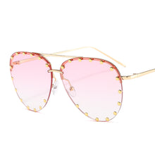 Load image into Gallery viewer, Brand Designer Women Sunglasses For Men Retro Modern Rivet Decoration Oversized Ladies Sun Glasses Shades UV400 Wholesal