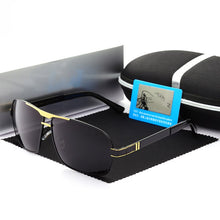 Carica l&#39;immagine nel visualizzatore di Gallery, Brand Sunglasses Men Mercede Light Metal Square UV400 Polarized Glasses For Driving Fishing Retro Lunettes De Soleil 722