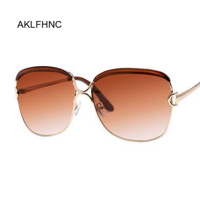 Brown Sunglasses Women Frame Popular  Brand Designer Shades Sun Glasses Female Oculos De Sol Feminino