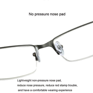 Business Half Rim Reading Glasses For Men Women Presbyopic Eyeglasses Rectangular Frame Eyewear Diopter With +1.0~+4.0