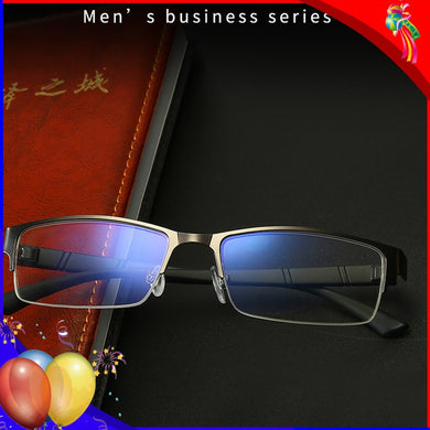 Business Half Rim Reading Glasses For Men Women Presbyopic Eyeglasses Rectangular Frame Eyewear Diopter With +1.0~+4.0
