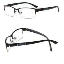Carica l&#39;immagine nel visualizzatore di Gallery, Business Half Rim Reading Glasses For Men Women Presbyopic Eyeglasses Rectangular Frame Eyewear Diopter With +1.0~+4.0