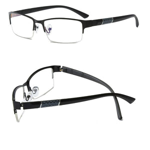 Business Half Rim Reading Glasses For Men Women Presbyopic Eyeglasses Rectangular Frame Eyewear Diopter With +1.0~+4.0