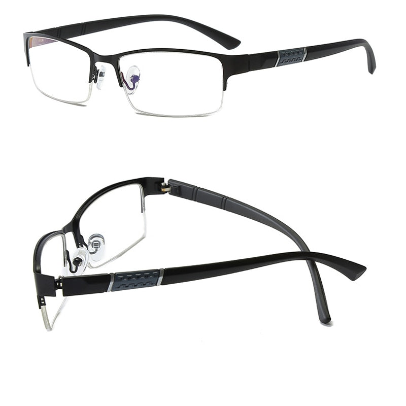 Business Half Rim Reading Glasses For Men Women Presbyopic Eyeglasses Rectangular Frame Eyewear Diopter With +1.0~+4.0