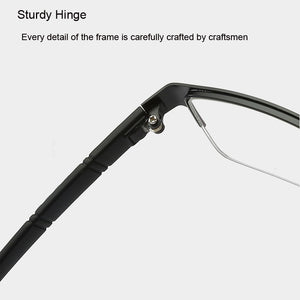 Business Half Rim Reading Glasses For Men Women Presbyopic Eyeglasses Rectangular Frame Eyewear Diopter With +1.0~+4.0