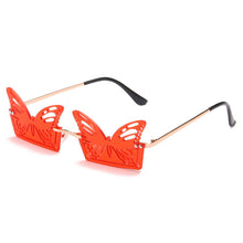 Carica l&#39;immagine nel visualizzatore di Gallery, Butterfly Rimless Sunglasses Hollow Lens Funny Butterfly Unique Frameless Sun Glasses Female Eyeglasses UV400