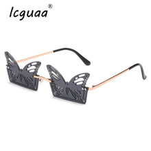 Carica l&#39;immagine nel visualizzatore di Gallery, Butterfly Rimless Sunglasses Hollow Lens Funny Butterfly Unique Frameless Sun Glasses Female Eyeglasses UV400