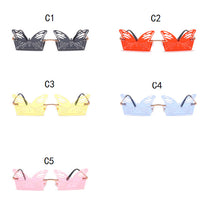 Carica l&#39;immagine nel visualizzatore di Gallery, Butterfly Rimless Sunglasses Hollow Lens Funny Butterfly Unique Frameless Sun Glasses Female Eyeglasses UV400