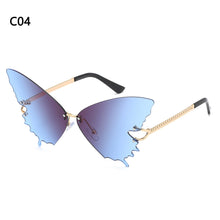 Load image into Gallery viewer, Butterfly Rimless Sunglasses for Women UV Protection Oversized Steampunk Glasses Anti-Reflective  Gradient Sun Glasses