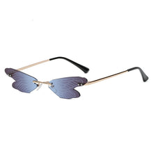 Load image into Gallery viewer, Butterfly Shape Sunglasses Women Vintage Unique Rimless Clear Eyewear Men Sun Glasses Shades UV400 Christmas Gift
