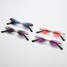 Load image into Gallery viewer, Butterfly Shape Sunglasses Women Vintage Unique Rimless Clear Eyewear Men Sun Glasses Shades UV400 Christmas Gift