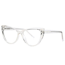 Load image into Gallery viewer, Cat Eye Anti-Blue Glasses Women Flat Lenses TR90 Clear Lens Eye Protection Myopia Prescription Optical Eyeglasses