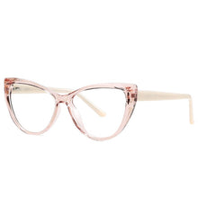Load image into Gallery viewer, Cat Eye Anti-Blue Glasses Women Flat Lenses TR90 Clear Lens Eye Protection Myopia Prescription Optical Eyeglasses