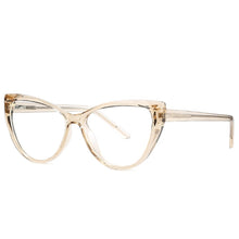 Load image into Gallery viewer, Cat Eye Anti-Blue Glasses Women Flat Lenses TR90 Clear Lens Eye Protection Myopia Prescription Optical Eyeglasses