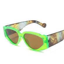Load image into Gallery viewer, Cat Eye Colorful Sunglasses Women Retro Blue Green Eyewear Shades UV400 Men Trending Leopard Marble Legs Sun Glasses