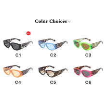 Load image into Gallery viewer, Cat Eye Colorful Sunglasses Women Retro Blue Green Eyewear Shades UV400 Men Trending Leopard Marble Legs Sun Glasses
