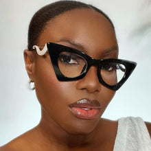 Load image into Gallery viewer, Cat Eye Eyeglasses 2023 Women Men Brand Designer Irregular Computer Optical Spectacles Female Sexy Small Frame Eyewear