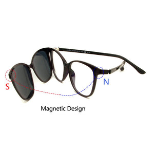 Occhiali Cat Eye con clip magnetica su occhiali da sole Montature per occhiali da vista polarizzati da donna con 3 clip su occhiali Ultem 