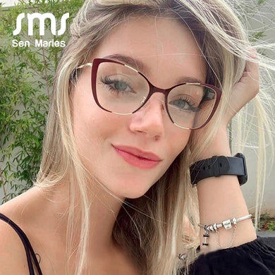 Cat Eye Half Frame Glasses Frames Men Women  Brand Designer Optical Vintage Goggle Computer Glasses For Female