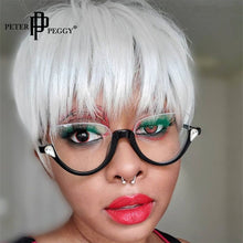 Load image into Gallery viewer, Cat Eye Half Frame Glasses women Brand Designer Transparent Lens Prescription Optical Celar Spectacles Frame Unisex