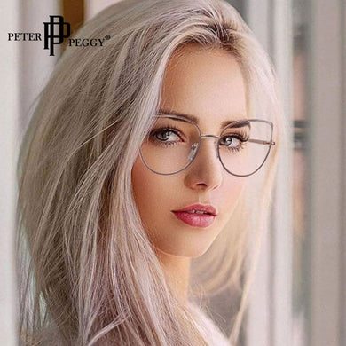 Occhiali da vista Cat Eye con montatura in metallo Occhiali da donna anti luce blu Occhiali da vista per computer con blocco dei raggi blu 