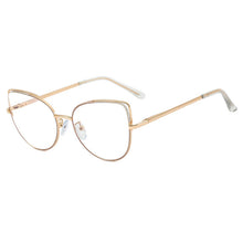 Carica l&#39;immagine nel visualizzatore di Gallery, Occhiali da vista Cat Eye con montatura in metallo Occhiali da donna anti luce blu Occhiali da vista per computer con blocco dei raggi blu 