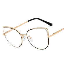 Carica l&#39;immagine nel visualizzatore di Gallery, Occhiali da vista Cat Eye con montatura in metallo Occhiali da donna anti luce blu Occhiali da vista per computer con blocco dei raggi blu 