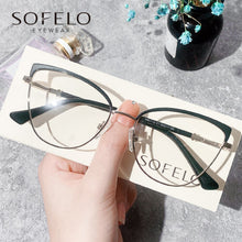 Load image into Gallery viewer, Cat Eye Myopia Glasses Frame Women Optical Prescription Eyeglasses Frame Ladies Red Stainless Steel Spectacles 2023