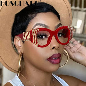Cat Eye Optical Glasses Women  Metal Sunglasses Vintage Clear Lens Myopia Prescription Glasses Men Unisex Eyewear