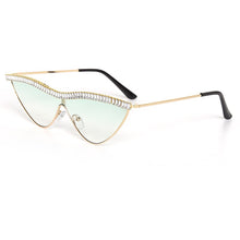 Load image into Gallery viewer, Cat Eye Rhinestones Sunglasses Women  Brand Black Clear Lens One Piece Diamond Sun Glasses Crystal Shades UV400