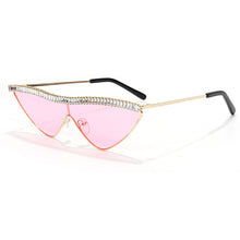 Load image into Gallery viewer, Cat Eye Rhinestones Sunglasses Women  Brand Black Clear Lens One Piece Diamond Sun Glasses Crystal Shades UV400