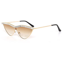 Load image into Gallery viewer, Cat Eye Rhinestones Sunglasses Women  Brand Black Clear Lens One Piece Diamond Sun Glasses Crystal Shades UV400