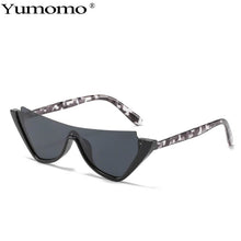 Load image into Gallery viewer, Cat Eye Semi-Rimless Sunglasses Women Vintage One Piece Blue Champagne Eyewear Popular Men Sun Glasses Shades UV400
