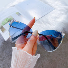 Carica l'immagine nel visualizzatore di Gallery, Cat Eye Sunglasses Women 2023  Desinger Sun Glasses Bling Diamond Eyeglasses  Rhinestone Pink Shades Uv400