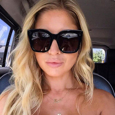 Cat Eye Sunglasses Women Brand Designer  Oversized Lady Summer Style Square Sun Glasses Female Rivet Shades UV400