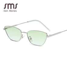 Carica l'immagine nel visualizzatore di Gallery, Cat Eye Occhiali da sole Donna Uomo 2023 Montatura in metallo Occhiali da sole Tonalità Occhiali da vista con lenti a specchio vintage Oculos de sol UV400