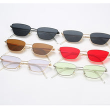 Carica l'immagine nel visualizzatore di Gallery, Cat Eye Occhiali da sole Donna Uomo 2023 Montatura in metallo Occhiali da sole Tonalità Occhiali da vista con lenti a specchio vintage Oculos de sol UV400