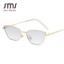 Carica l'immagine nel visualizzatore di Gallery, Cat Eye Occhiali da sole Donna Uomo 2023 Montatura in metallo Occhiali da sole Tonalità Occhiali da vista con lenti a specchio vintage Oculos de sol UV400