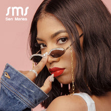 Load image into Gallery viewer, Cat Eye Sunglasses Women Men  Brand Designer Diamond Oval Sun Glasses Alloy Eyeglasses For Female Male UV400