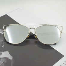 Load image into Gallery viewer, Cat Eye Sunglasses Women Men  Brand Irregular Sun Glasses Metal Hollow Man Shades Mirror Purple Pilot Glasses