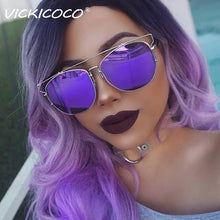Load image into Gallery viewer, Cat Eye Sunglasses Women Men  Brand Irregular Sun Glasses Metal Hollow Man Shades Mirror Purple Pilot Glasses