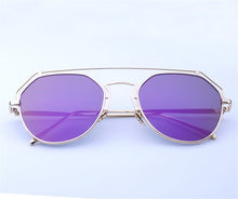 Load image into Gallery viewer, Cat Eye Sunglasses Women Men  Brand Irregular Sun Glasses Metal Hollow Man Shades Mirror Purple Pilot Glasses