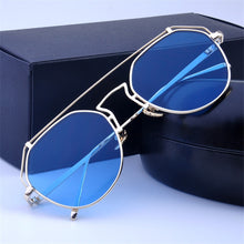 Load image into Gallery viewer, Cat Eye Sunglasses Women Men  Brand Irregular Sun Glasses Metal Hollow Man Shades Mirror Purple Pilot Glasses