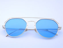 Load image into Gallery viewer, Cat Eye Sunglasses Women Men  Brand Irregular Sun Glasses Metal Hollow Man Shades Mirror Purple Pilot Glasses