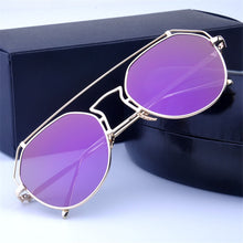 Load image into Gallery viewer, Cat Eye Sunglasses Women Men  Brand Irregular Sun Glasses Metal Hollow Man Shades Mirror Purple Pilot Glasses