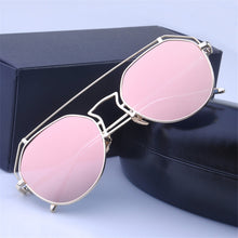 Load image into Gallery viewer, Cat Eye Sunglasses Women Men  Brand Irregular Sun Glasses Metal Hollow Man Shades Mirror Purple Pilot Glasses